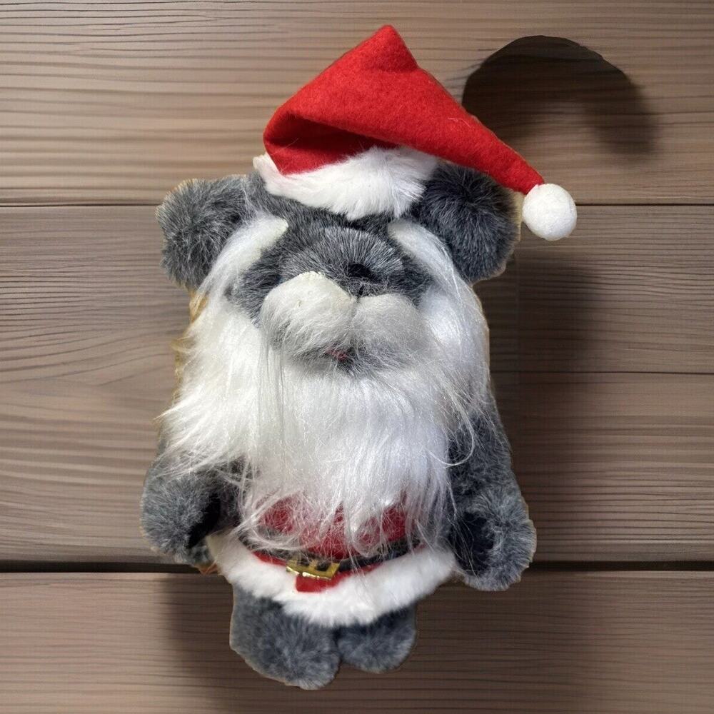 Vtg CHRISTMAS SANTA BEAR Plush 1985 Jean Steele Original Kent Collectibles
